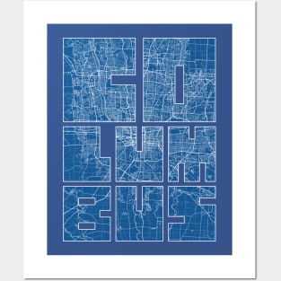 Columbus, US City Map Typography - Blueprint Posters and Art